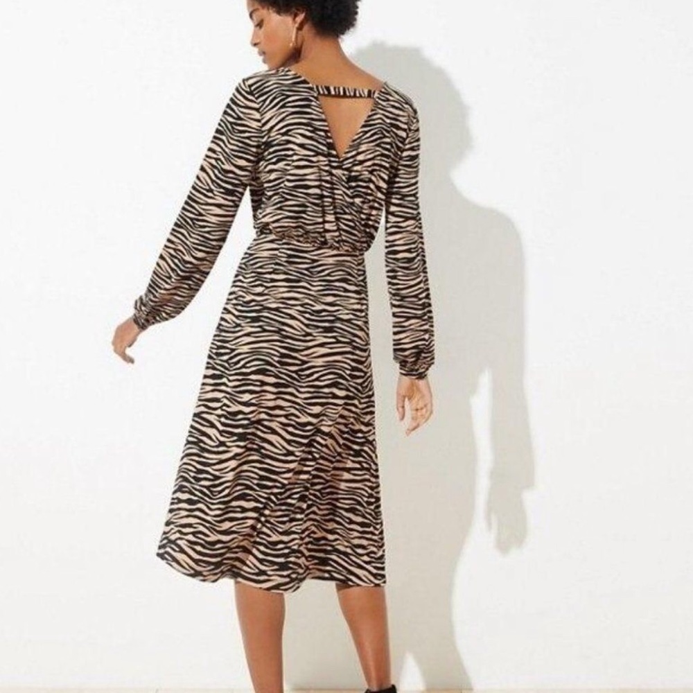 LOFT Tiger Stripe Bar Back Women's  Dress Size - Picture 3 of 10